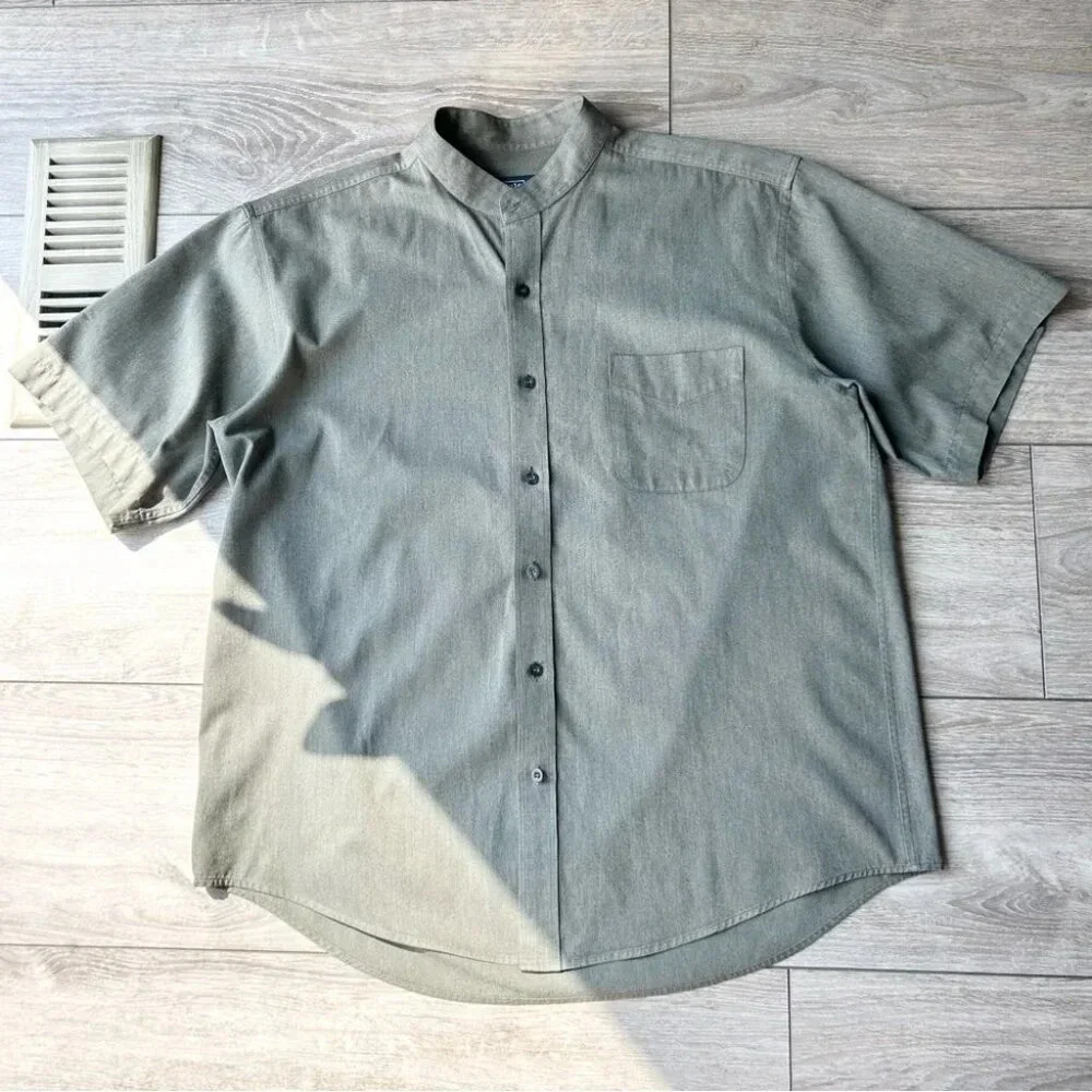 Polo Ralph Lauren Military Green Stand Collar Short Sleeve Shirt